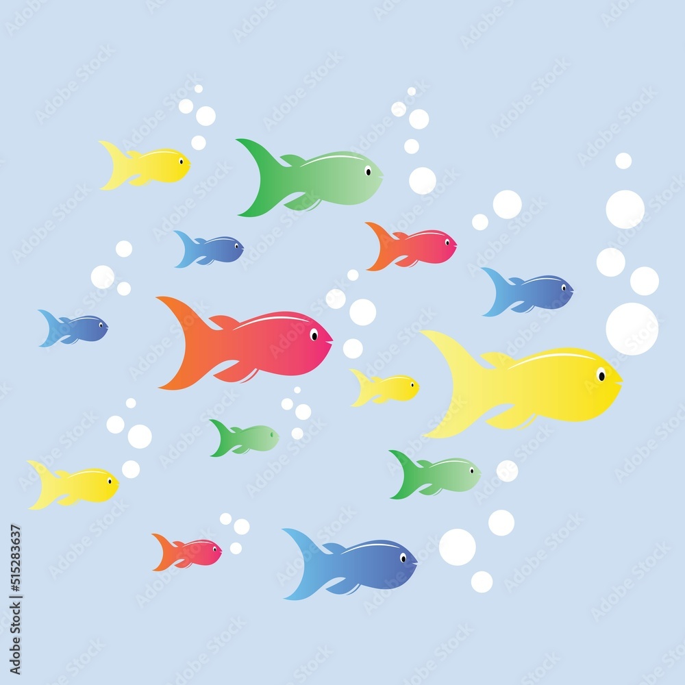Fish background template vector Fish background template vector
