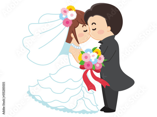 新郎新婦の誓いのキス　結婚式　ウェディング