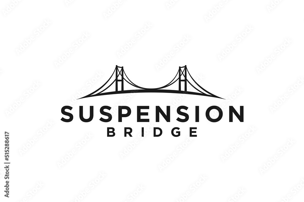 Suspension bridge logo silhouette golden gate building landmark san