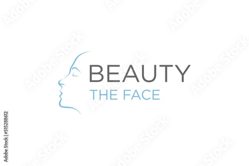 Beauty women side face view logo design girl make up salon treatment