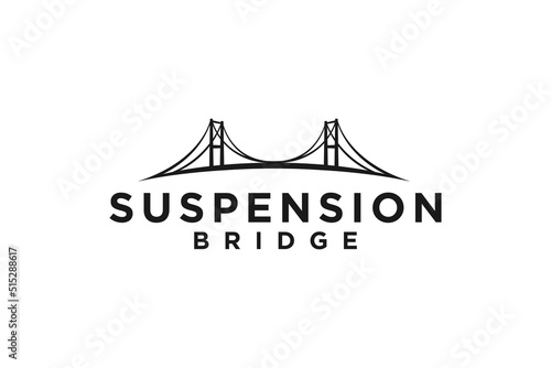 Suspension bridge logo silhouette golden gate building landmark san fransisco financial investment company photo