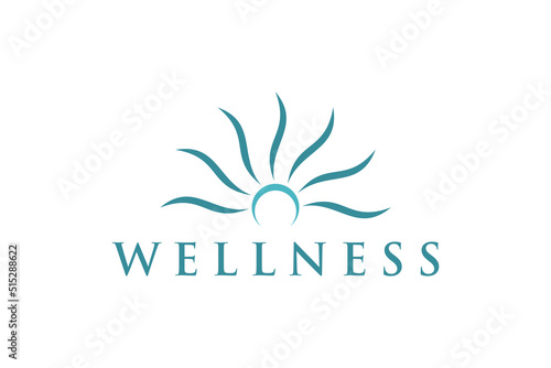 Sunshine sunrise logo design wellness spa yoga life nature icon symbol flower natural