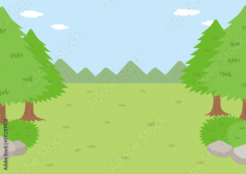 キャンプイラスト_自然_背景
