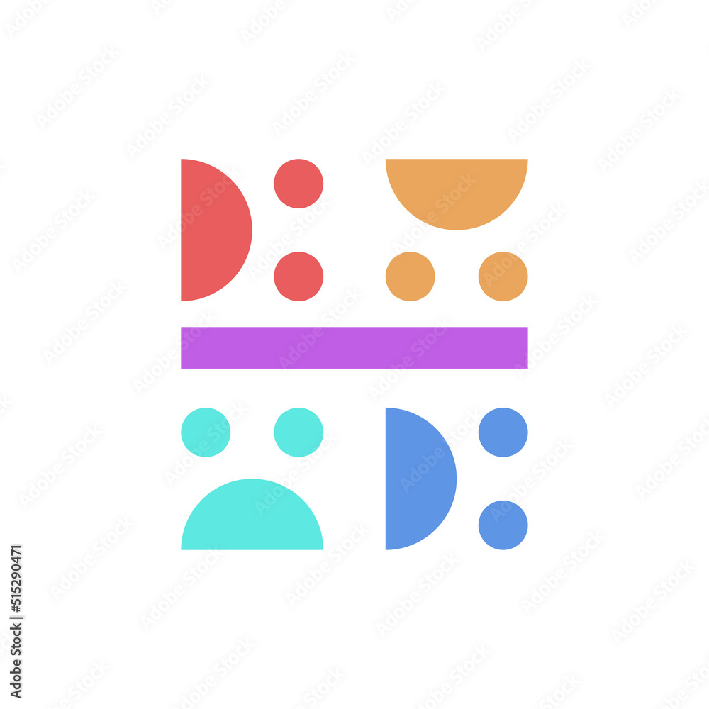 Fototapeta premium cute and simple colorful logo with a shape like a child's toy