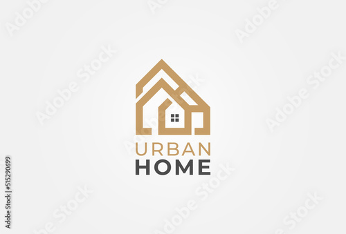 Urban Home Logo. modern minimalist home style logo design. suitable for Architecture Building apps and company logos design, vector illustration