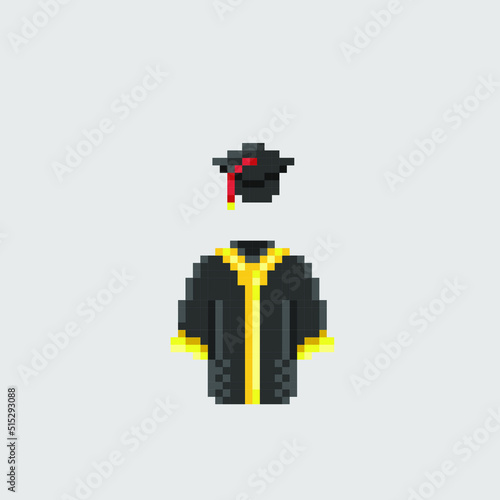 graduation outfit in pixel art style