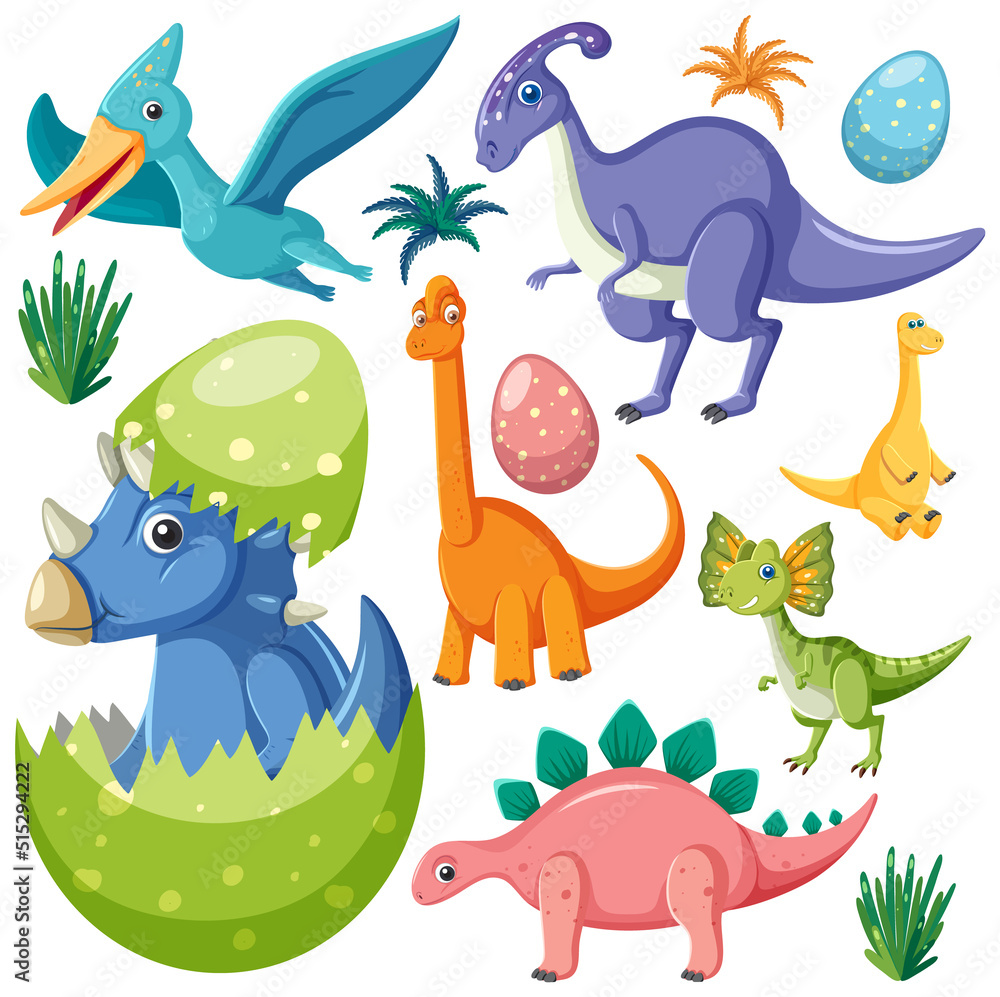 Naklejka premium Cute dinosaur seamless pattern