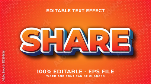 Editable Text Effects Share Words and fonts can be changed