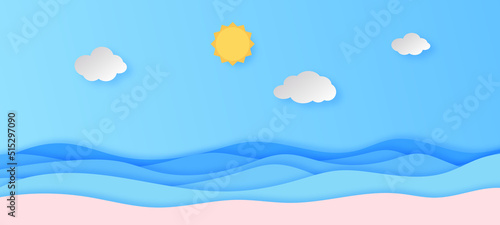 abstract blue sea and beach summer background
