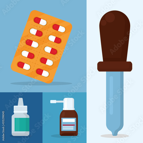 medicines icon set