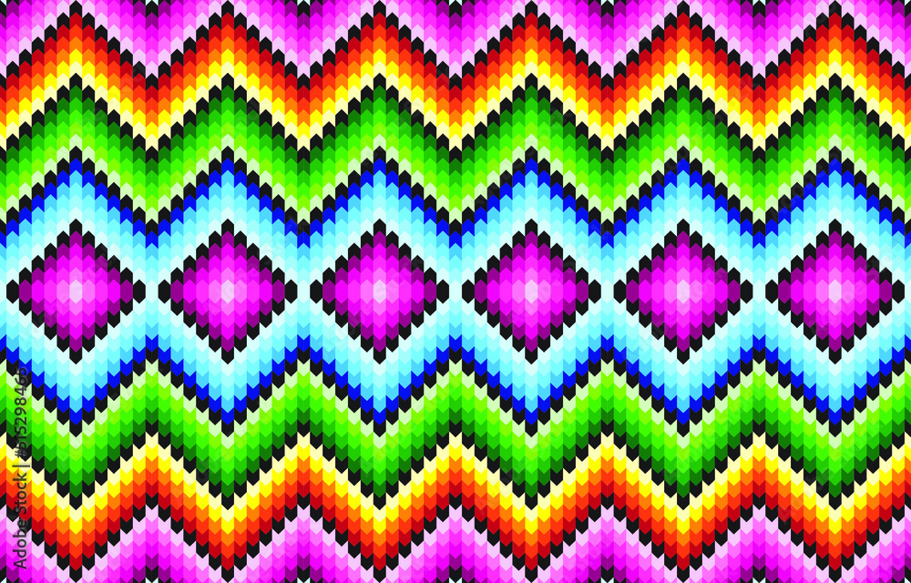 Seamless native fabric textile geometric pattern vector illustration print for modern fashion textile design, autumn, winter, spring dress, jacket, coat, skirt, scarf, curtain, tablecloth, carpet