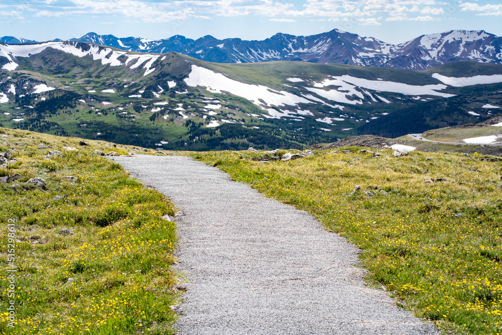 Hiking trail at Rocky Mountain National Park in Colorado Hiking trail at Rocky Mountain National Park in Colorado