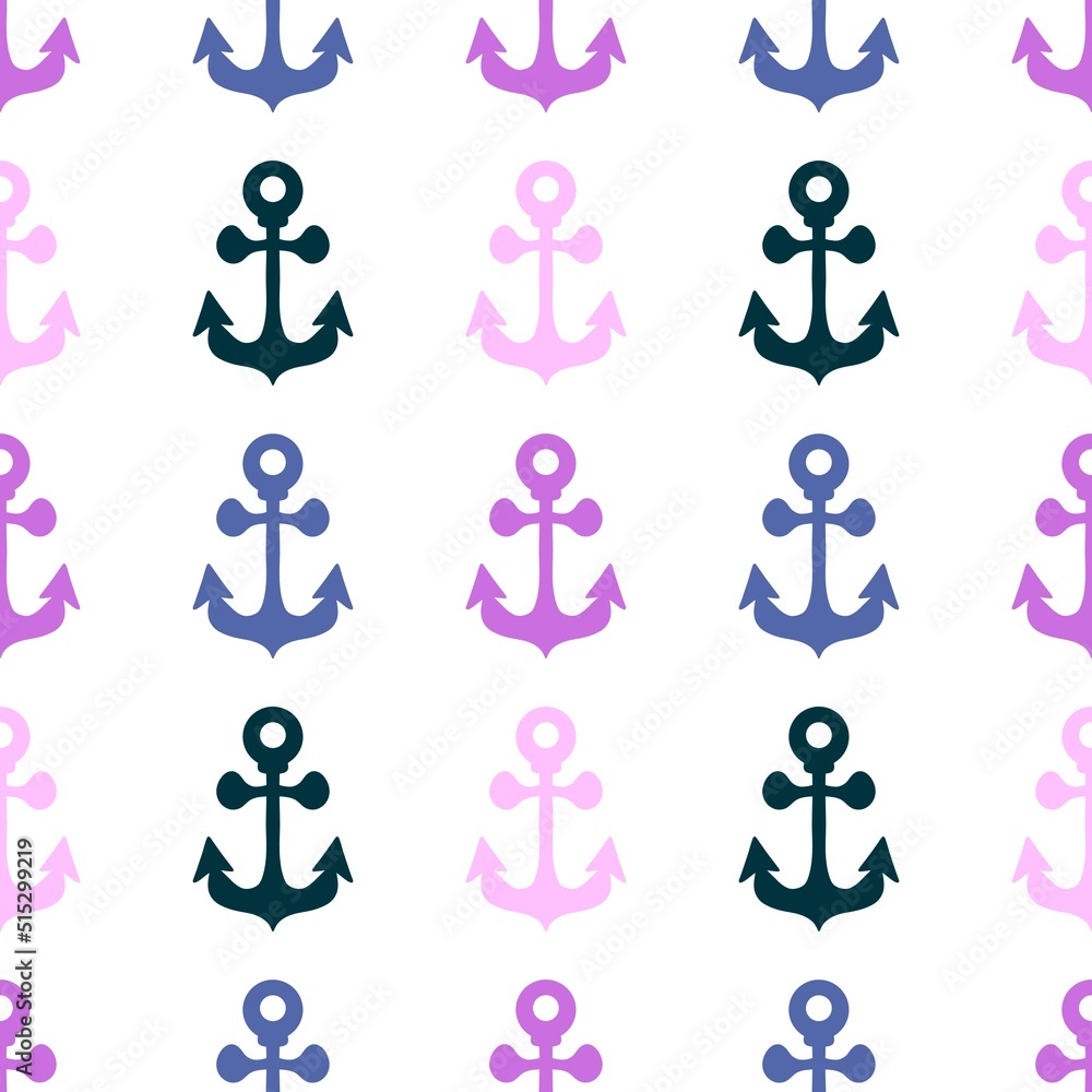 Summer sea anchors seamless pattern for fabrics and clothes and wrapping paper and linens and kids and travel notebooks Summer sea anchors seamless pattern for fabrics and clothes and wrapping paper and linens and kids and travel notebooks