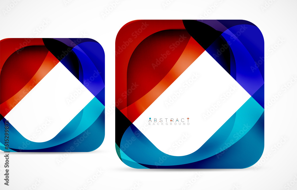Minimal background. Abstract square shape with round corners created with wavy forms. Vector Illustration For Wallpaper, Banner, Background, Landing Page Minimal background. Abstract square shape with round corners created with wavy forms. Vector Illustration For Wallpaper, Banner, Background, Landing Page