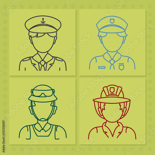 professions icon set