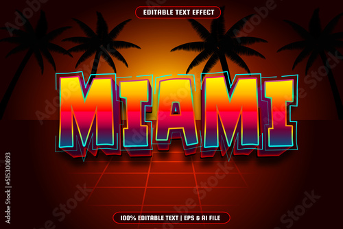 Miami editable text effect retro style