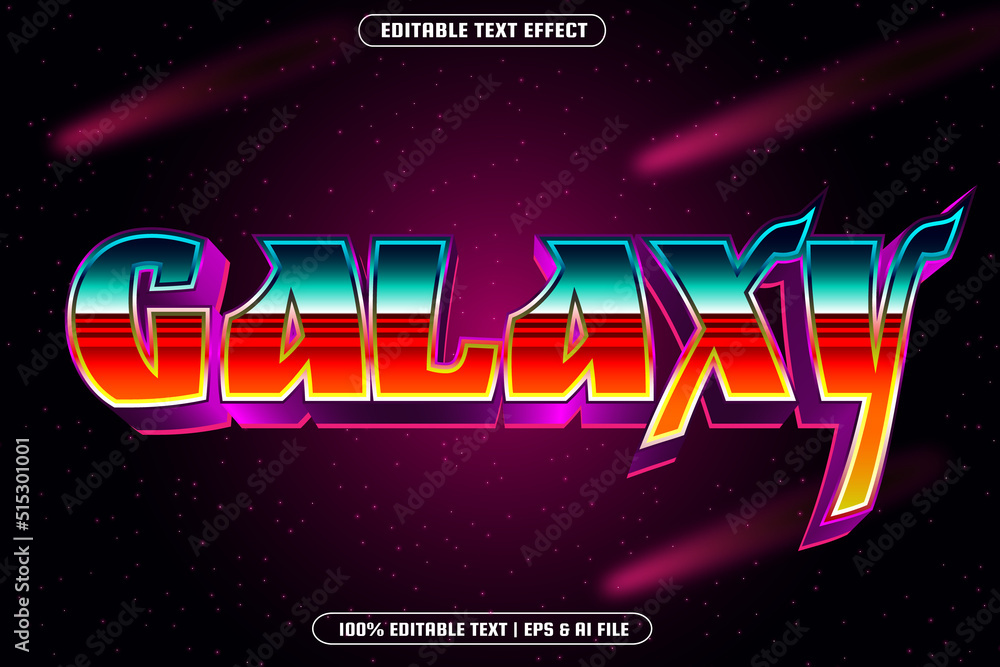 Galaxy editable text effect modern style Stock Vector | Adobe Stock