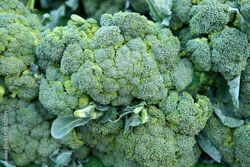 Broccoli in a pile on a market. High quality photo