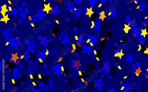 Dark Blue, Red vector backdrop with small and big stars.
