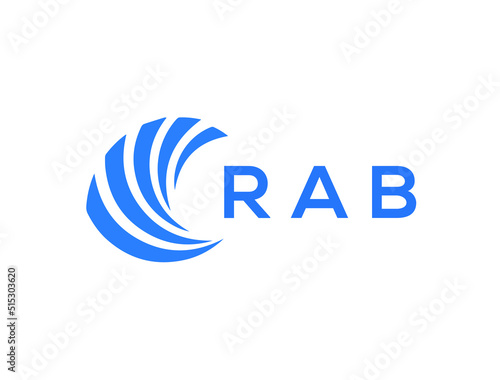 RAB Flat accounting logo design on white background. RAB creative initials Growth graph letter logo concept. RAB business finance logo design.
