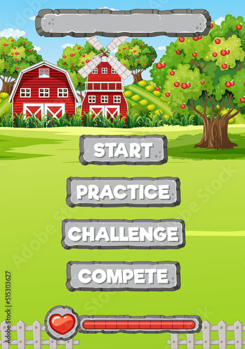 Game template rural farm background