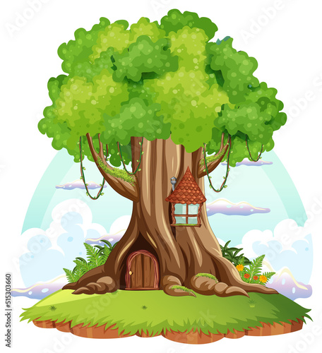 Big tree isolated cartoon