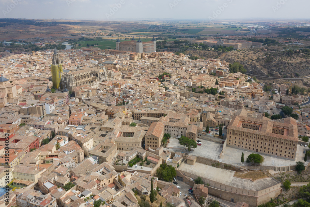 Aerial view of Toledo, City of Madrid, Spain