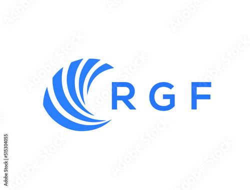 RGF Flat accounting logo design on white background. RGF creative initials Growth graph letter logo concept. RGF business finance logo design. 