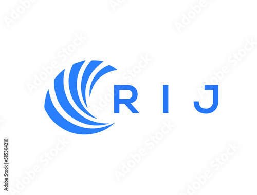 RIJ Flat accounting logo design on white background. RIJ creative initials Growth graph letter logo concept. RIJ business finance logo design.
 photo
