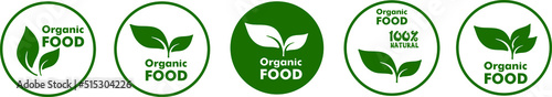 Set of vector emblem with inscriptions vegan, eco, bio, organic 