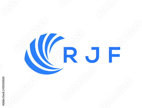 RJF Flat accounting logo design on white background. RJF creative initials Growth graph letter logo concept. RJF business finance logo design. 