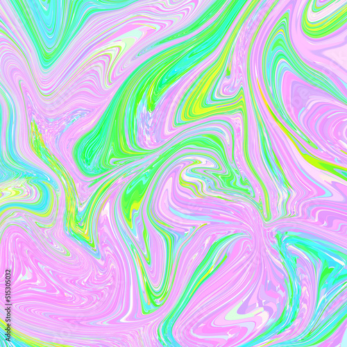 Pink Green and Blue liquid texture. Pastel light background. Abstract wave pattern for graphic design.