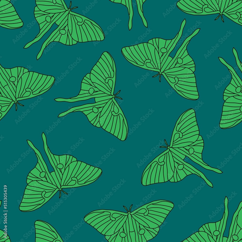 Luna moth seamless butterfly pattern for fabrics and wrapping paper and notebooks and summer clothes print and kids Luna moth seamless butterfly pattern for fabrics and wrapping paper and notebooks and summer clothes print and kids