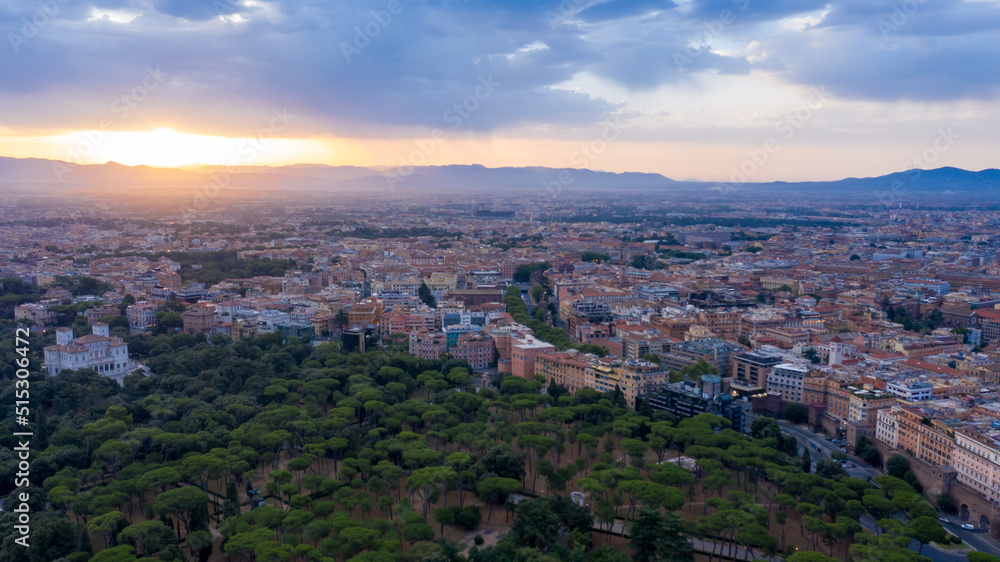 Aerial views of Rome, Italy