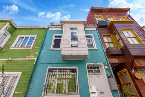 Turkey, Istanbul Colorful historic center buildings of Fatih district. photo