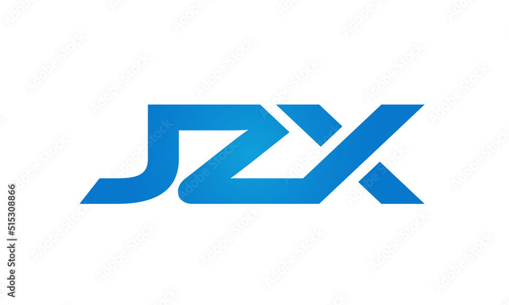 Connected JZX Letters logo Design Linked Chain logo Concept Connected JZX Letters logo Design Linked Chain logo Concept