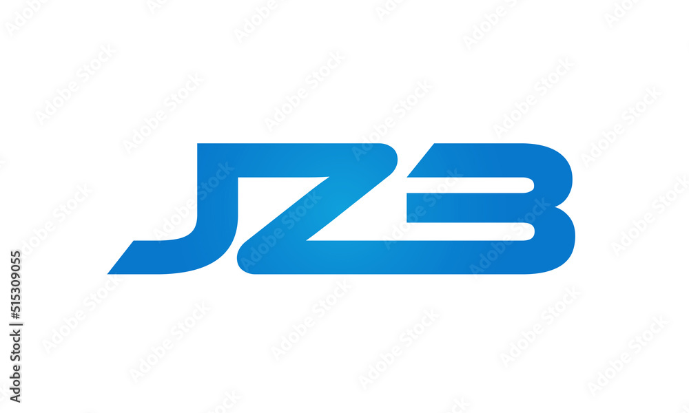 Connected JZB Letters logo Design Linked Chain logo Concept Connected JZB Letters logo Design Linked Chain logo Concept