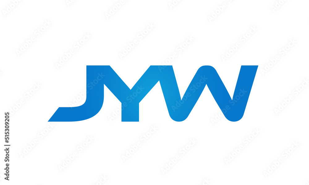 Connected JYW Letters logo Design Linked Chain logo Concept Connected JYW Letters logo Design Linked Chain logo Concept