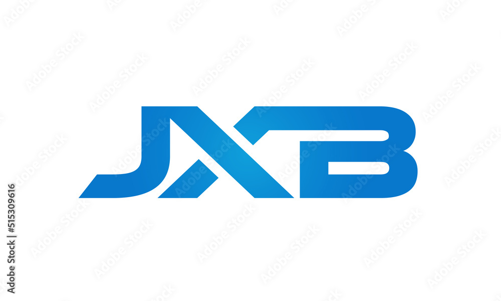 Connected JXB Letters logo Design Linked Chain logo Concept Connected JXB Letters logo Design Linked Chain logo Concept