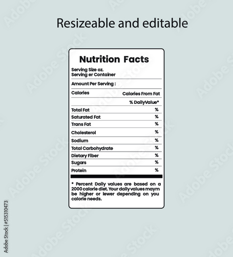 Supplement facts and vitamin facts ,Nutrition facts 