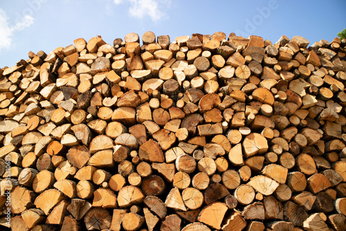 Stack firewood reserve for the winter