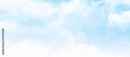 Watercolor blue sky clouds