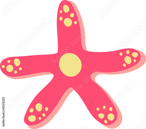 Sea Starfish Vacations Tropical Image Travel Flat Element Icon