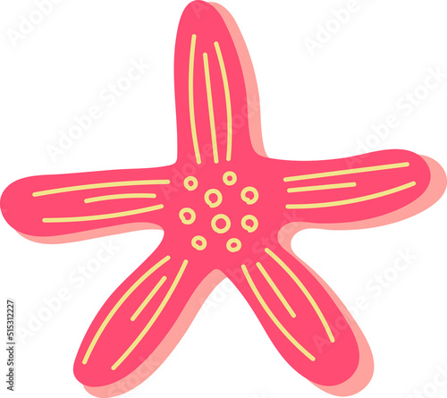 Sea Starfish Vacations Tropical Image Travel Flat Element Icon