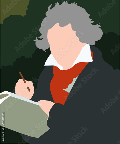 Beethoven, Ludwig van  1770-1827, based on  Joseph Karl Stieler's painting, 1819-1820 photo