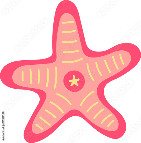 Sea Starfish Vacations Tropical Image Travel Flat Element Icon