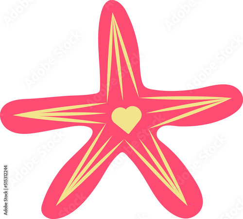 Sea Starfish Vacations Tropical Image Travel Flat Element Icon