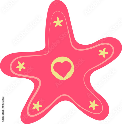 Sea Starfish Vacations Tropical Image Travel Flat Element Icon