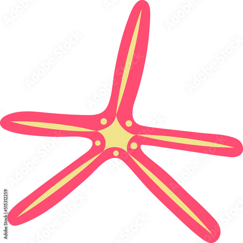 Sea Starfish Vacations Tropical Image Travel Flat Element Icon