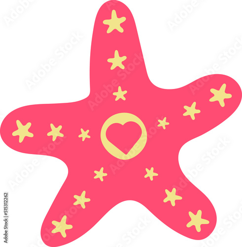 Sea Starfish Vacations Tropical Image Travel Flat Element Icon